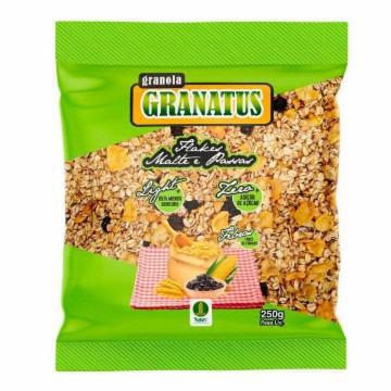GRANOLA GRANATUS FLAKES MALTE E PASSAS 250G