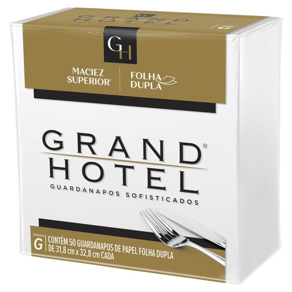 GUARDANAPO GRAND HOTEL FOLHA DUPLA 31,8x32,8CM C/50