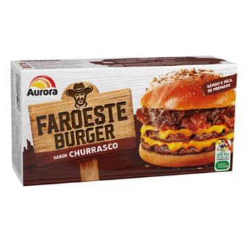 HAMBURGUER BOVINO AURORA FAROESTE BURGER CHURRASCO 672G