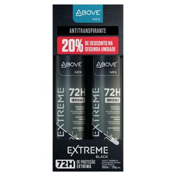 KIT 2 DESODORANTE AEROSOL ABOVE EXTREME BLACK 200ML