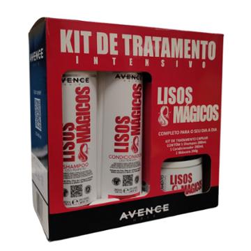 KIT AVENCE HAIR LISOS MAGICOS SHAMPOO+COND 280G MASCARA 240G
