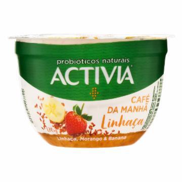 LEITE FERMENTADO DANONE ACTIVIA CAFE DA MANHA LINHACA MORANGO 170G