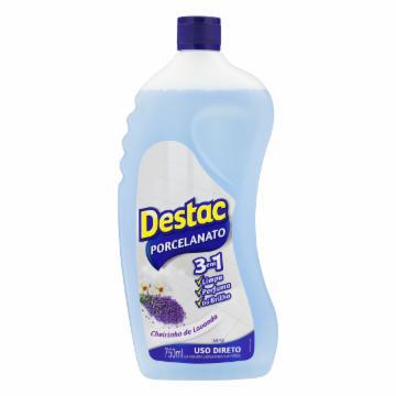 LIMPADOR PARA PISOS PORCELANATO DESTAC CHEIRINHO DE LAVANDA FRASACO 750ML