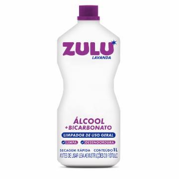 LIMPADOR ZULU ALCOOL COM BICARBONATO LAVANDA 1L