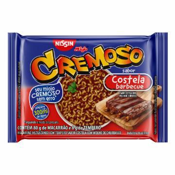 MACARRAO INSTANTANEO NISSIN LAMEN CREMOSO COSTELA COM CHURRASCO 88G
