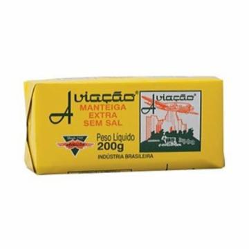 MANTEIGA AVIACAO SEM SAL TABLETE 200G