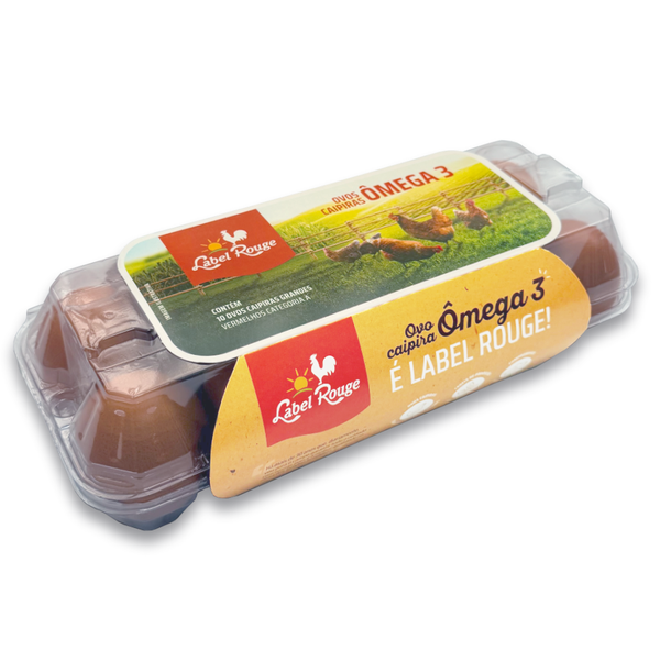OVOS LABEL ROUGE OMEGA 3 CAIPIRA C/10