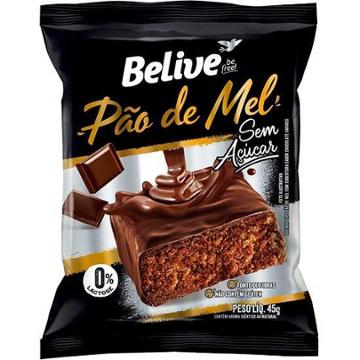 PAO DE MEL BELIVE SEM GLUTEN ZERO ACUCAR 45G