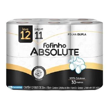 PAPEL HIGIENICO FOFINHO FOLHA DUPLA ABSOLUTE LV 12 PG 11 30MTS