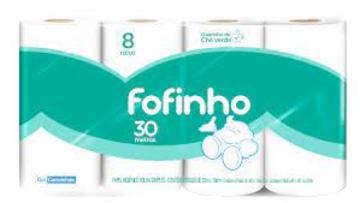 PAPEL HIGIENICO FOFINHO FOLHA SIMPLES CHA VERDE C/8 30MTS