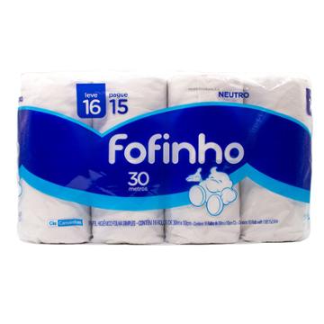 PAPEL HIGIENICO FOFINHO FOLHA SIMPLES LV16 PG15 30MTS