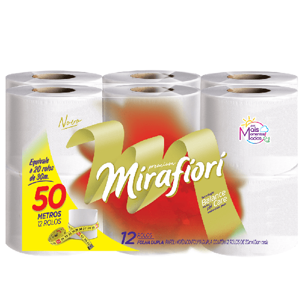 PAPEL HIGIENICO MIRAFIORI FOLHA DUPLA LV 12 PG 11 50MTS