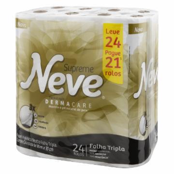 PAPEL HIGIENICO NEVE FOLHA TRIPLA SUPREME LV24PG21 20MTS