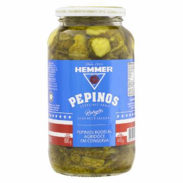 PEPINOS HEMMER BURGERS RODELAS AGRIDOCE 440G