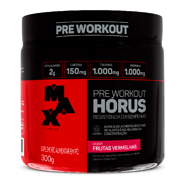 PRE TREINO MAX TITANIUM HORUS FRUTAS VERMELHAS 300G