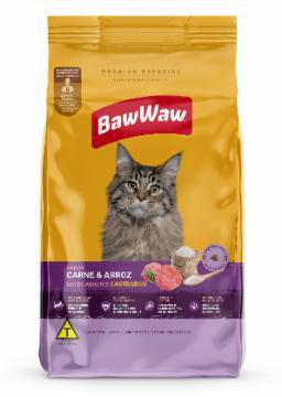 RACAO BAW WAW GATOS CASTRADOS CARNE 900G