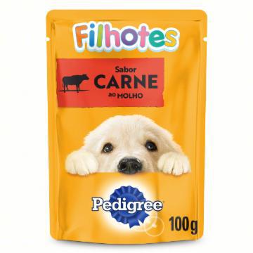 RACAO PEDIGREE CAES FILHOTES CARNE AO MOLHO SACHE 100G