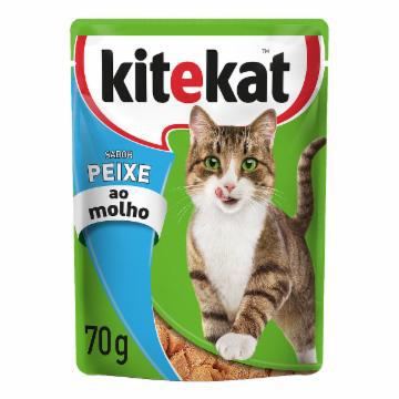 RACAO UMIDA KITEKAT GATO ADULTO PEIXE AO MOLHO SACHE 70G