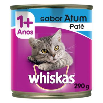 RACAO WHISKAS GATOS ADULTO PATE ATUM LATA 290G