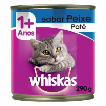 RACAO WHISKAS GATOS ADULTO PATE PEIXE LATA 290G