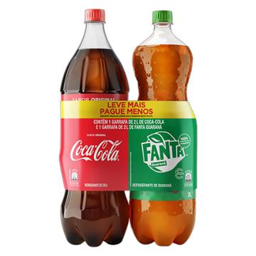 REFRIGERANTE PACK 1 COCA COLA + 1 FANTA GUARANA 2L