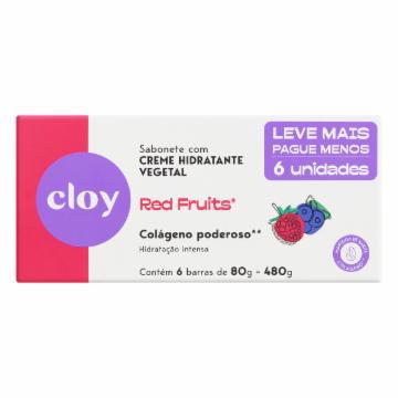 SABONETE BARRA CLOY HIDRATANTE RED FRUTIS LEVE MAIS PAGUE MENOS 480G