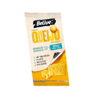 SNACK ARROZ BELIVE SEM GLUTEN QUEIJO SUICO 35G
