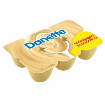 SOBREMESA LACTEA DANONE DANETTE CHOCOLATE BRANCO BANDEJA C/6 540G
