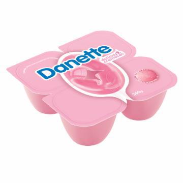 SOBREMESA LACTEA DANONE DANETTE DOCE DE MORANGO BANDEJA C/4 360G