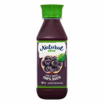 SUCO INTEGRAL NATURAL ONE UVA E MACA AMBIENTE GARRAFA 180ML