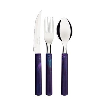 TALHER TRAMONTINA GAMBOA ACO INOX CABO AZUL