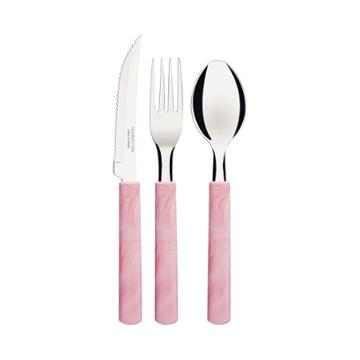 TALHER TRAMONTINA GAMBOA ACO INOX ROSA ESCURO