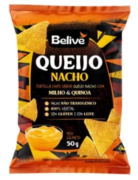 TORTILLA CHIPS BELIVE QUEIJO NACHO 50G