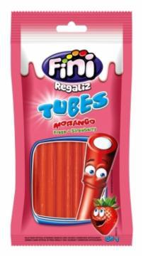 BALA FINI TUBES MORANGO BRILHO 80G
