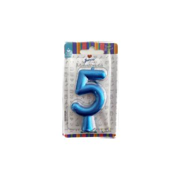 VELA JUNCO ANIVERSARIO METALIZADA AZUL N5