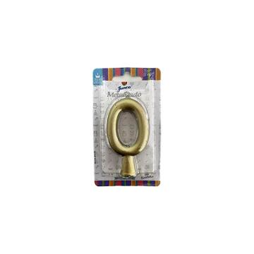 VELA JUNCO ANIVERSARIO METALIZADA OURO N0