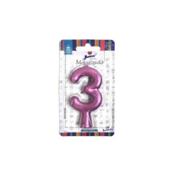 VELA JUNCO ANIVERSARIO METALIZADA ROSE N3