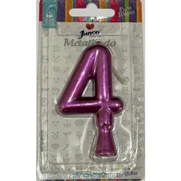 VELA JUNCO ANIVERSARIO METALIZADA ROSE N4