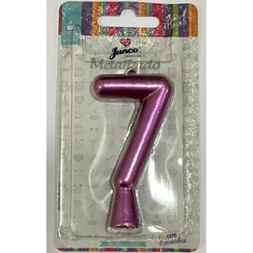 VELA JUNCO ANIVERSARIO METALIZADA ROSE N7
