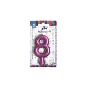 VELA JUNCO ANIVERSARIO METALIZADA ROSE N8