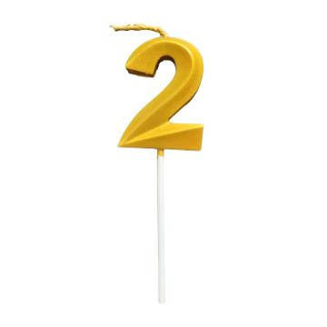 VELA JUNCO ANIVERSARIO NO PALITO METALIZADA DOURADO N2