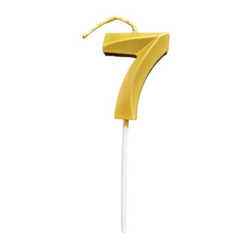 VELA JUNCO ANIVERSARIO NO PALITO METALIZADA DOURADO N7