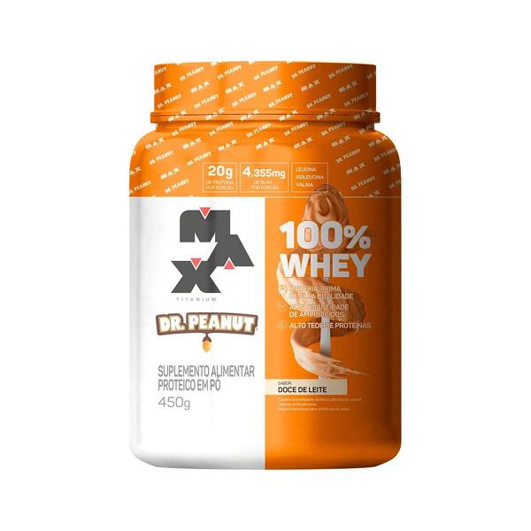 WHEY 100% MAX TITANIUM DR PEANUT DOCE LEITE 450G