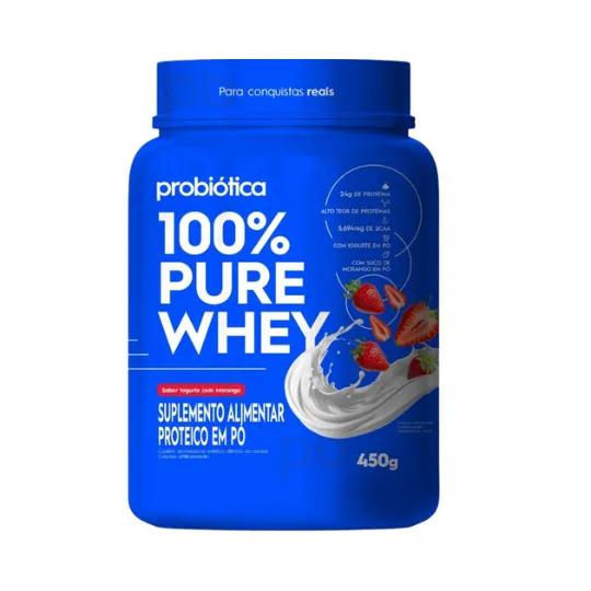 WHEY 100% PURE PROBIOTICA IOGURTE MORANGO 450G