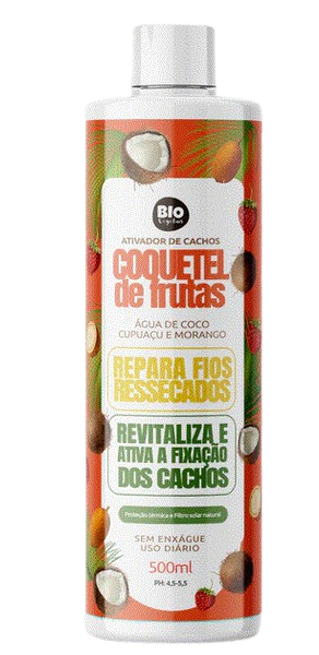 ATIVADOR DE CACHOS BIO VEGETAIS COQUETEL DE FRUTAS CUPUACU E MORANGO 500ML