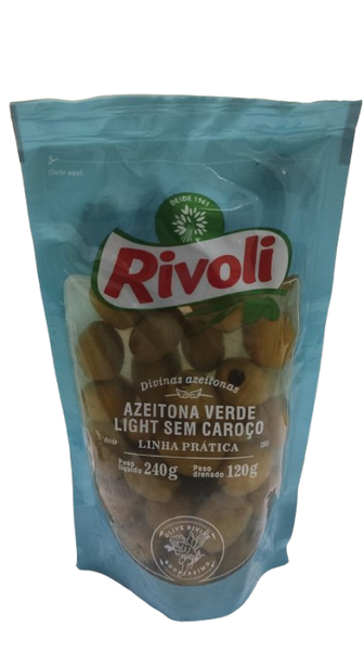 AZEITONA RIVOLI VERDE SEM CAROCO LIGHT DOY PACK 120G