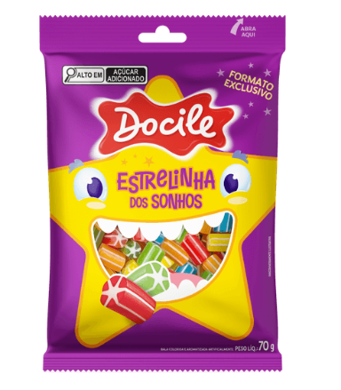 BALA DOCILE CANUDINHO ESTRELINHA SONHOS 70G