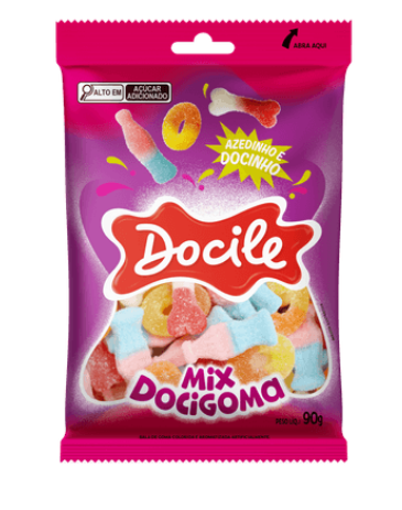 BALA DOCILE DOCIGOMA MIX AZEDINHO 90GR
