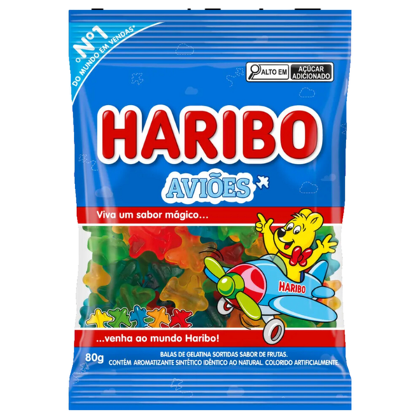 BALAS GELATINA HARIBO AVIOES 80G