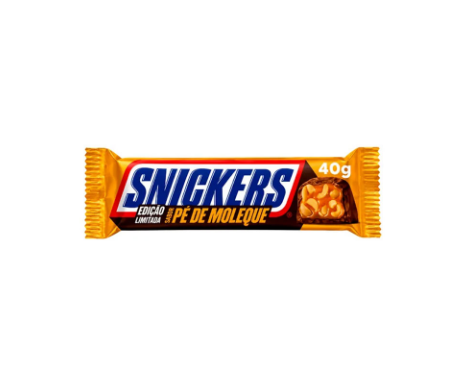 BARRA DE CHOCOLATE SABOR PE DE MOLEQUE SNICKERS 40G
